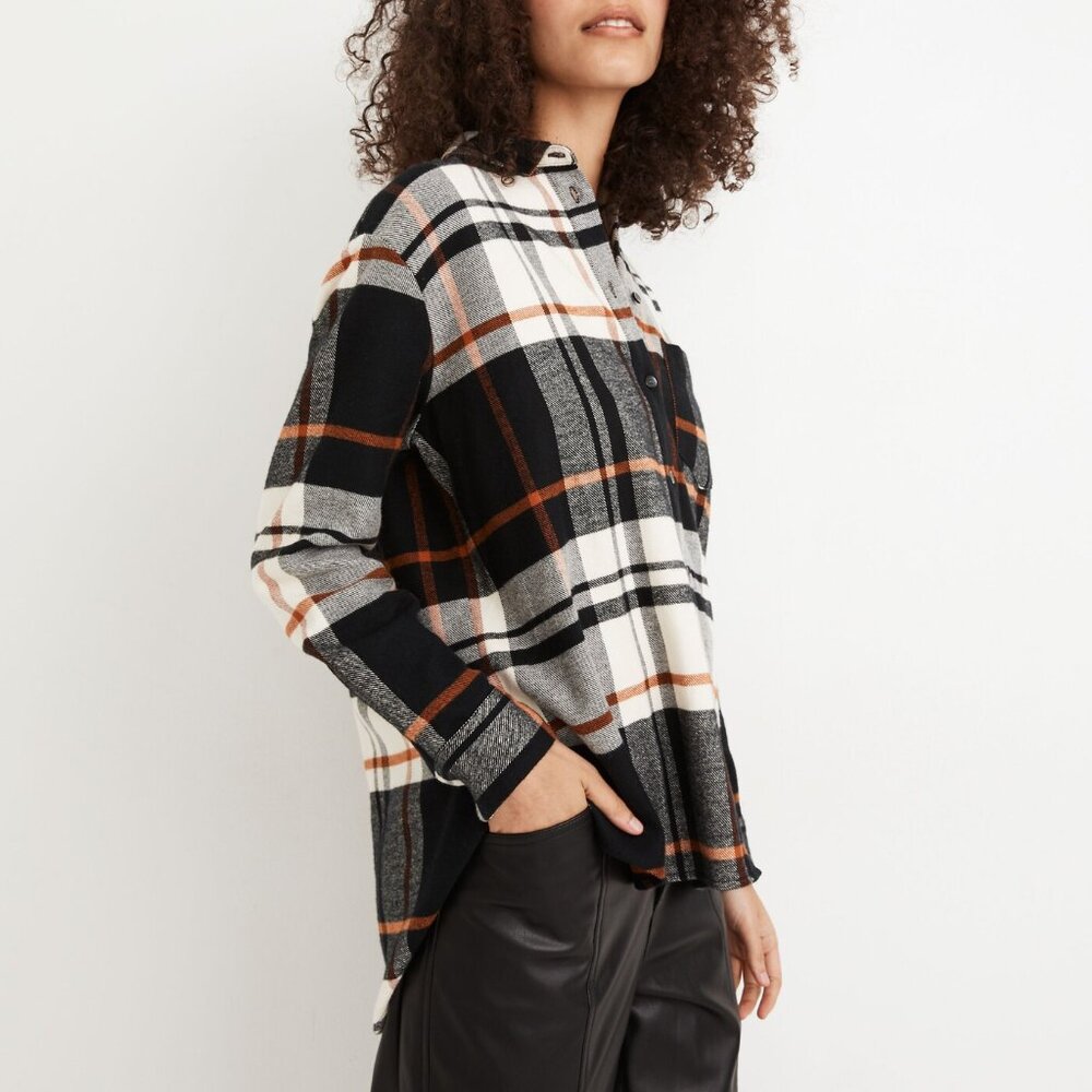 Madewell Oversized Ex-Boyfriend Shirt in Bromley Plaid Size M